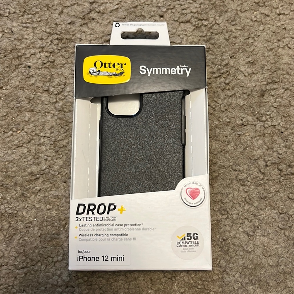Brand new IPhone 12 mini black otter box phone case